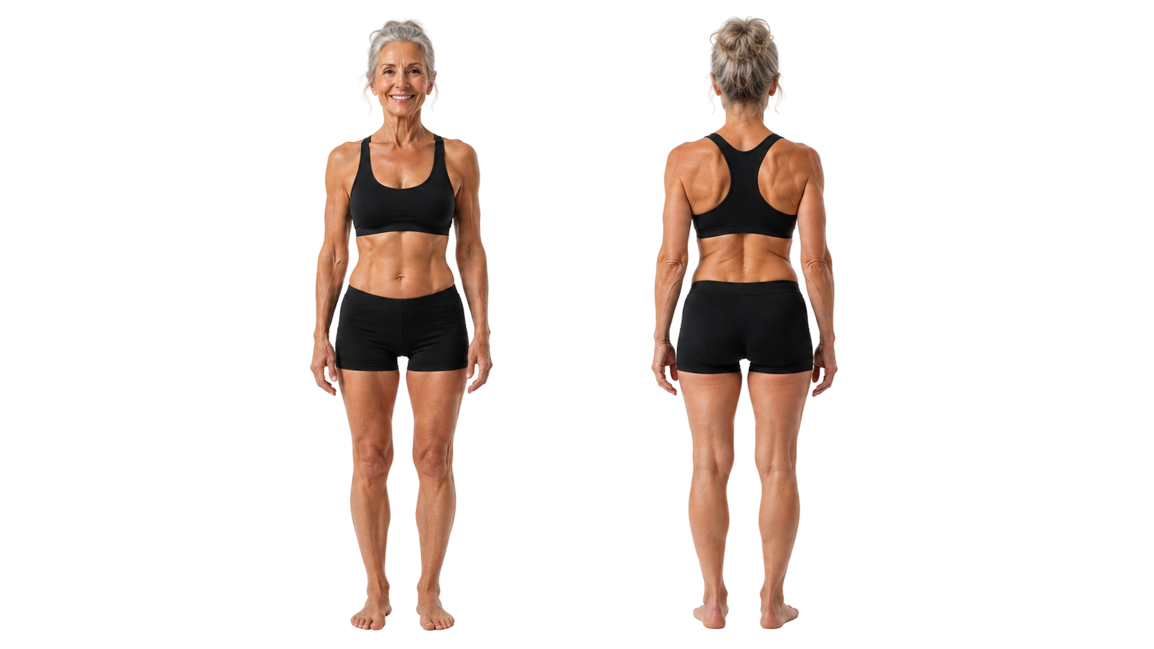 Front view of the body, with pain sites on the shoulder, wrist, hip, knee, and foot